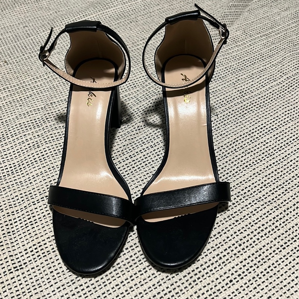 Black strap heels